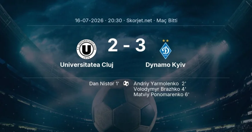 Universitatea Cluj 2-3 Dynamo Kyiv - maç özeti | Avrupa Ligi