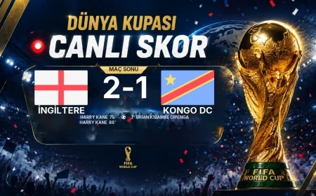 2026 Dünya Kupası maçı | İngiltere 2-1 Kongo DC sonucu