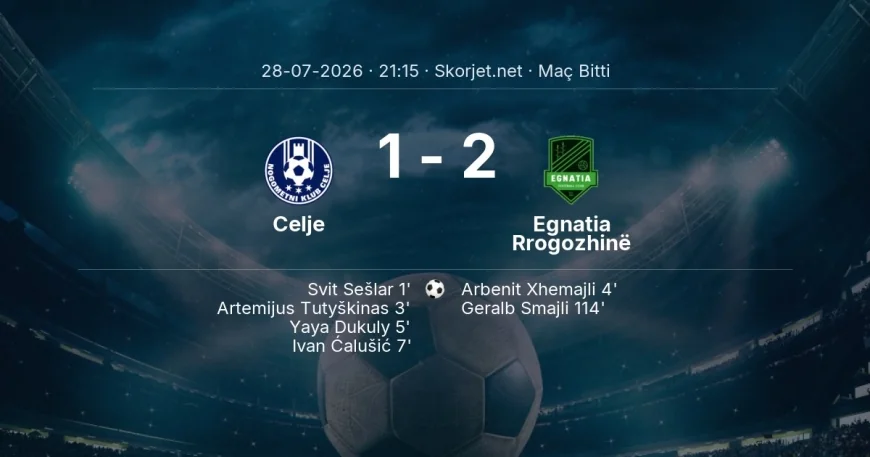 Maç sonucu: Celje 1-2 Egnatia Rrogozhinë | Şampiyonlar Ligi