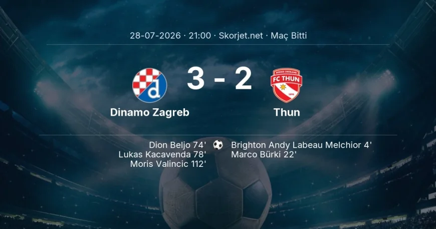 Dinamo Zagreb 3-2 Thun - maç özeti | Şampiyonlar Ligi