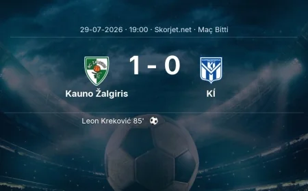 Maç sonucu: Kauno Žalgiris 1-0 KÍ | Şampiyonlar Ligi