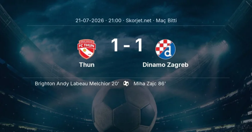 Maç sonucu: Thun 1-1 Dinamo Zagreb | Şampiyonlar Ligi