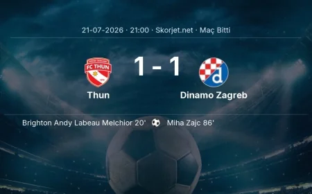 Maç sonucu: Thun 1-1 Dinamo Zagreb | Şampiyonlar Ligi