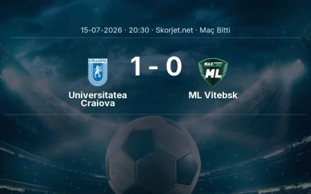 Maç sonucu: Universitatea Craiova 1-0 ML Vitebsk | Şampiyonlar Ligi