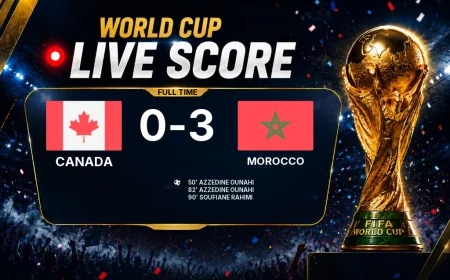 Canada 0-3 Morocco - World Cup full-time score