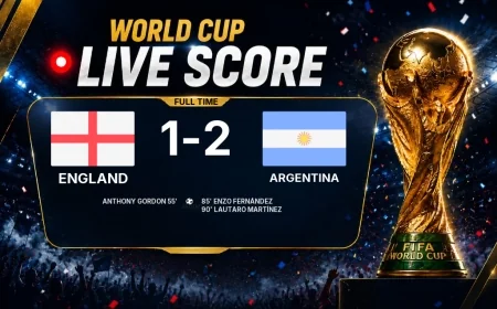 England 1-2 Argentina - World Cup full-time score