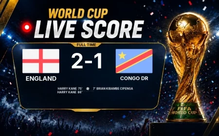 2026 FIFA World Cup | England 2-1 Congo DR result