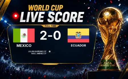 Full-time: Mexico 2-0 Ecuador