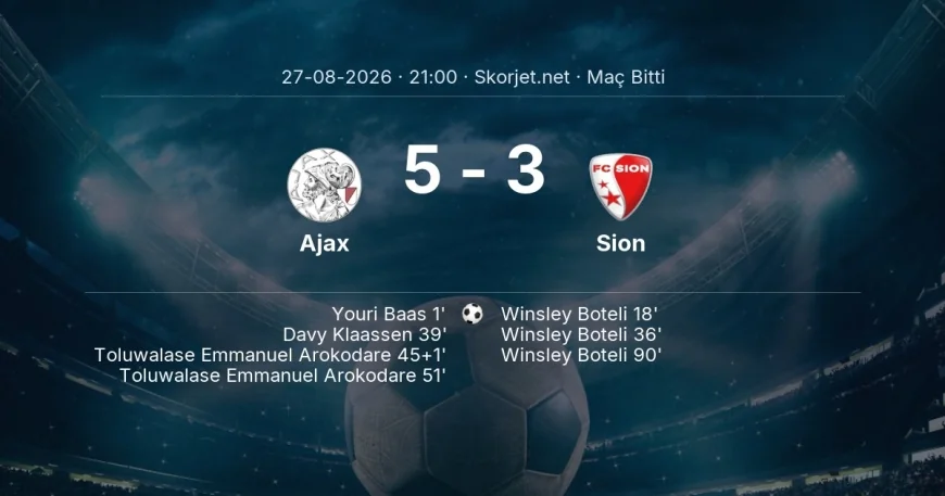 Maç sonucu: Ajax 5-3 Sion | Avrupa Konferans Ligi