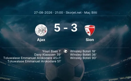 Maç sonucu: Ajax 5-3 Sion | Avrupa Konferans Ligi