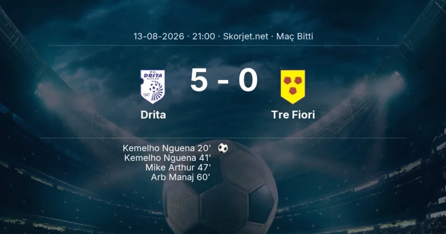 Maç sonucu: Drita 5-0 Tre Fiori | Avrupa Konferans Ligi