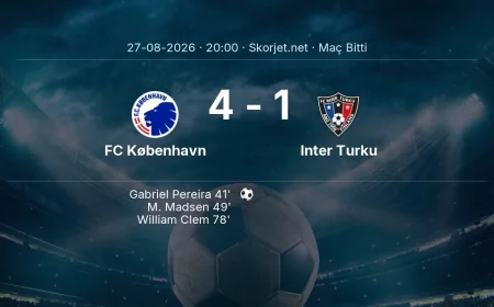 Maç sonucu: FC København 4-1 Inter Turku | Avrupa Konferans Ligi