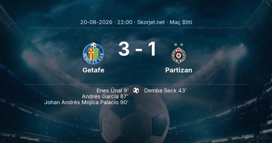Maç sonucu: Getafe 3-1 Partizan | Avrupa Konferans Ligi