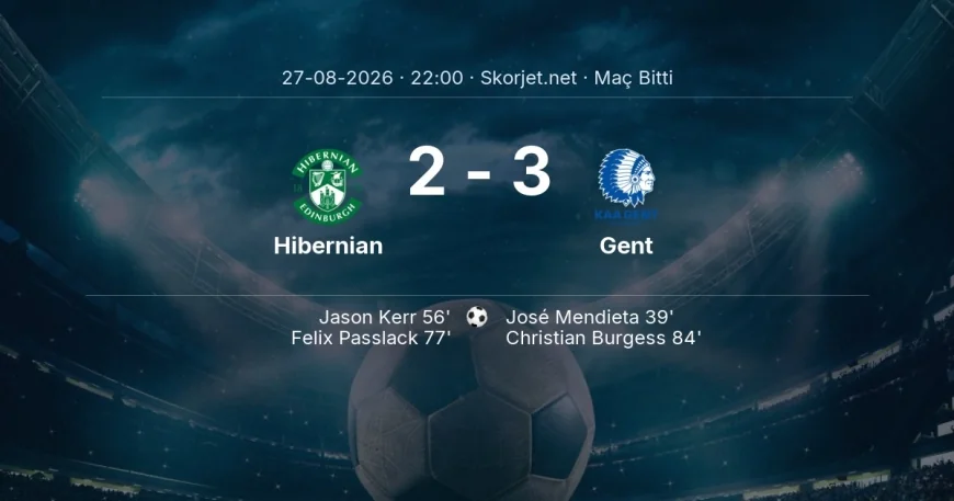 Hibernian 2-3 Gent - maç özeti | Avrupa Konferans Ligi