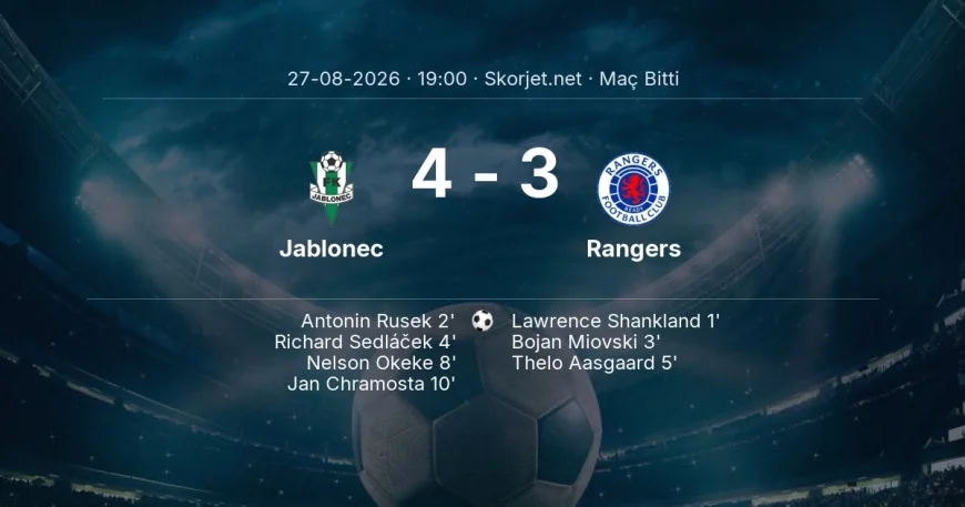 Avrupa Konferans Ligi | Jablonec 4-3 Rangers sonucu