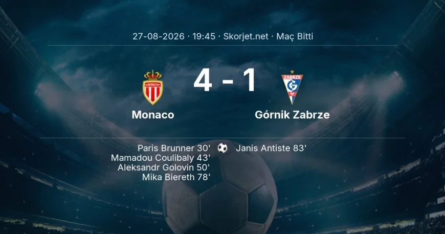 Maç sonucu: Monaco 4-1 Górnik Zabrze | Avrupa Konferans Ligi