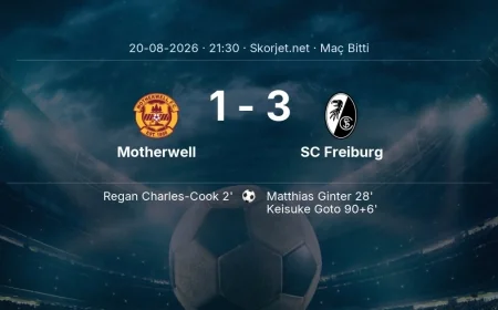Maç sonucu: Motherwell 1-3 SC Freiburg | Avrupa Konferans Ligi