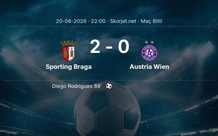 Maç sonucu: Sporting Braga 2-0 Austria Wien | Avrupa Konferans Ligi