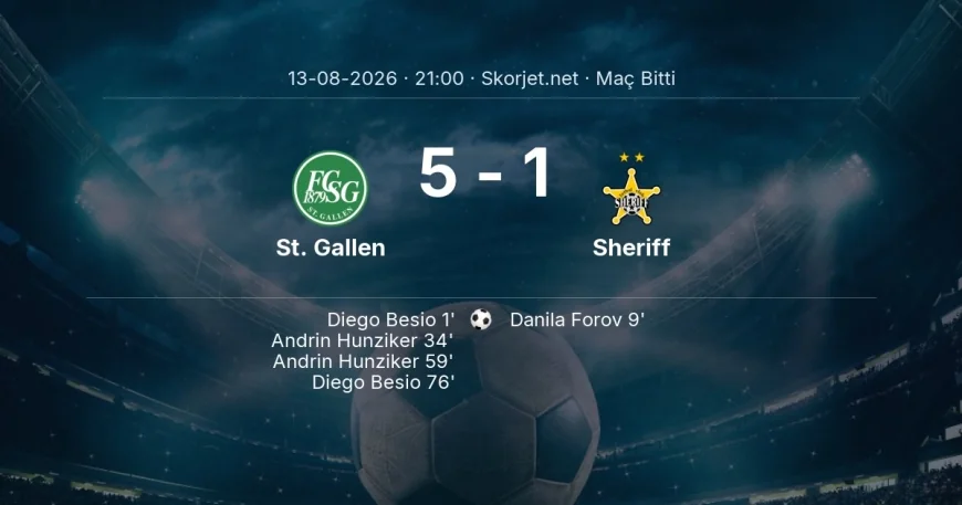 Avrupa Konferans Ligi | St. Gallen 5-1 Sheriff sonucu