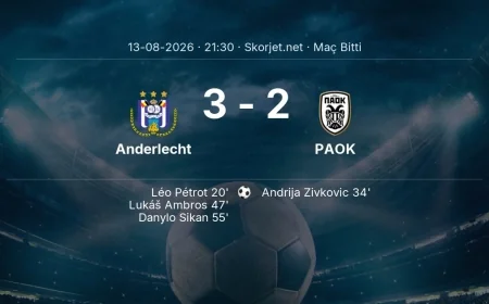 Avrupa Ligi | Anderlecht 3-2 PAOK sonucu