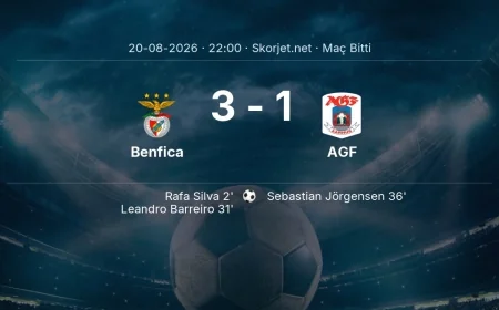 Maç sonucu: Benfica 3-1 AGF | Avrupa Ligi