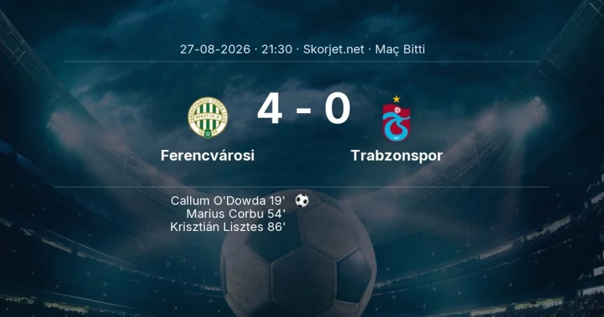 Maç sonucu: Ferencvárosi 4-0 Trabzonspor | Avrupa Ligi