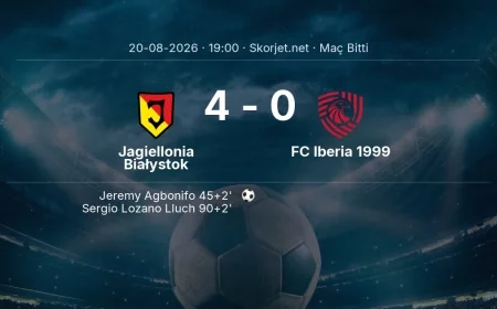 Maç sonucu: Jagiellonia Białystok 4-0 FC Iberia 1999 | Avrupa Ligi