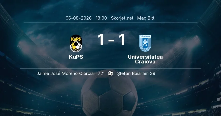 Maç sonucu: KuPS 1-1 Universitatea Craiova | Avrupa Ligi