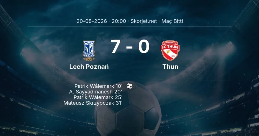 Lech Poznań 7-0 Thun - maç özeti | Avrupa Ligi