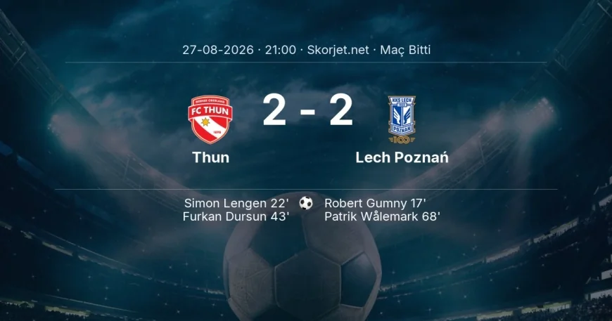 Maç sonucu: Thun 2-2 Lech Poznań | Avrupa Ligi