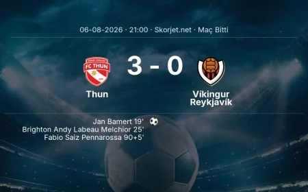 Maç sonucu: Thun 3-0 Víkingur Reykjavík | Avrupa Ligi