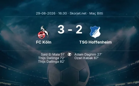 Bundesliga | FC Köln 3-2 TSG Hoffenheim sonucu