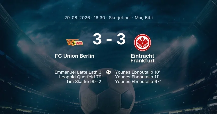 Maç sonucu: FC Union Berlin 3-3 Eintracht Frankfurt | Bundesliga