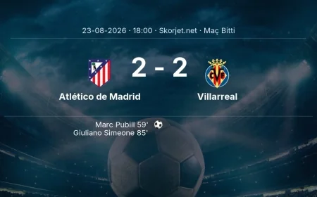 Maç sonucu: Atlético de Madrid 2-2 Villarreal | La Liga