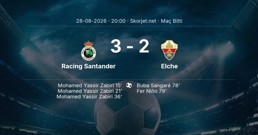 Maç sonucu: Racing Santander 3-2 Elche | La Liga