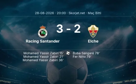 Maç sonucu: Racing Santander 3-2 Elche | La Liga