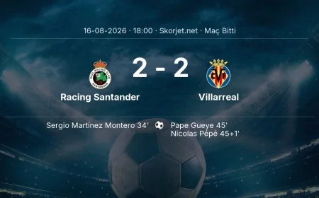 La Liga | Racing Santander 2-2 Villarreal sonucu