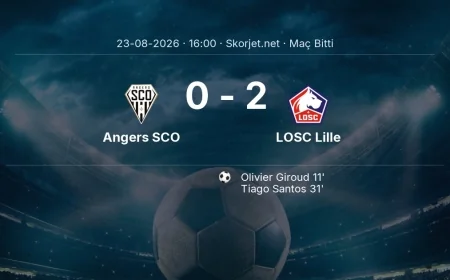 Maç sonucu: Angers SCO 0-2 LOSC Lille | Ligue 1