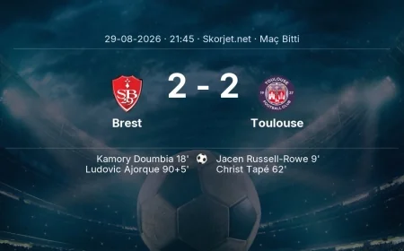 Ligue 1 | Brest 2-2 Toulouse sonucu