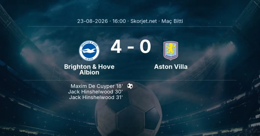Premier Lig | Brighton & Hove Albion 4-0 Aston Villa sonucu