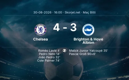 Premier Lig | Chelsea 4-3 Brighton & Hove Albion sonucu