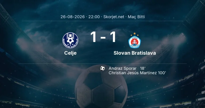 Maç sonucu: Celje 1-1 Slovan Bratislava | Şampiyonlar Ligi