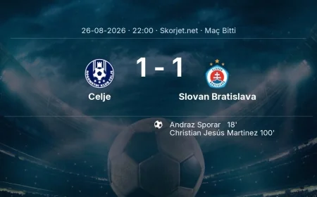 Maç sonucu: Celje 1-1 Slovan Bratislava | Şampiyonlar Ligi