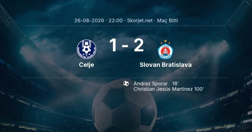 Maç sonucu: Celje 1-2 Slovan Bratislava | Şampiyonlar Ligi