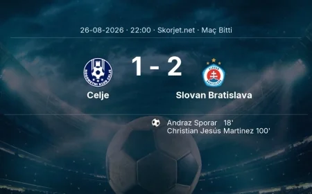 Maç sonucu: Celje 1-2 Slovan Bratislava | Şampiyonlar Ligi
