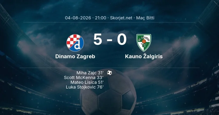Şampiyonlar Ligi | Dinamo Zagreb 5-0 Kauno Žalgiris sonucu