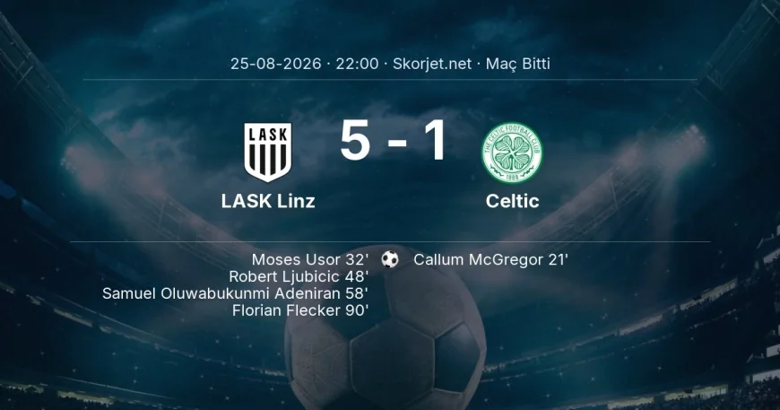 LASK Linz 5-1 Celtic - maç özeti | Şampiyonlar Ligi