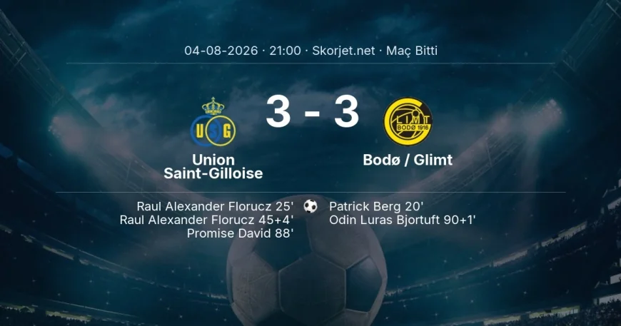 Şampiyonlar Ligi | Union Saint-Gilloise 3-3 Bodø / Glimt sonucu