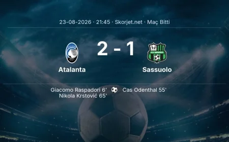 Serie A | Atalanta 2-1 Sassuolo sonucu