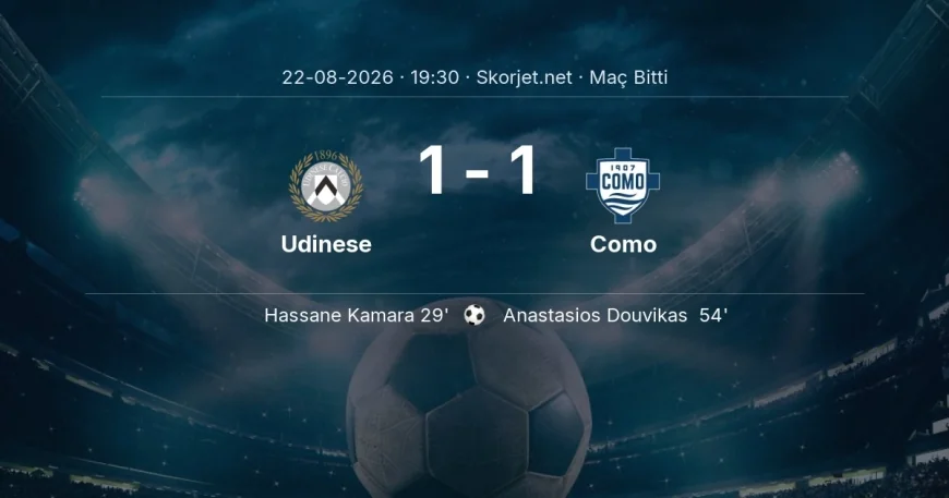 Maç sonucu: Udinese 1-1 Como | Serie A